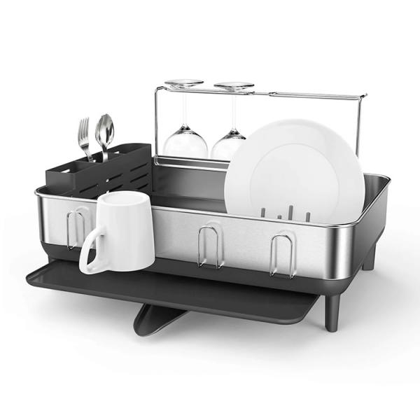 Simplehuman opvaskebakke m/st&aring;lramme - Sort