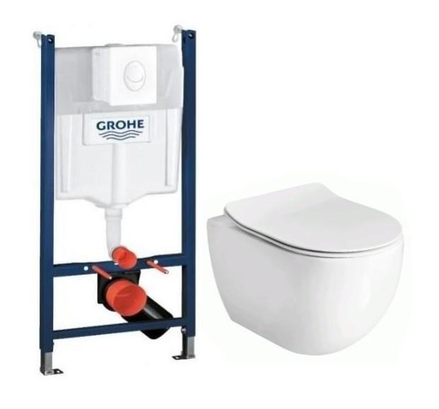 Lavabo Glomp rimless toiletpakke inkl. s&aelig;de m/soft-close, cisterne og hvid betjening