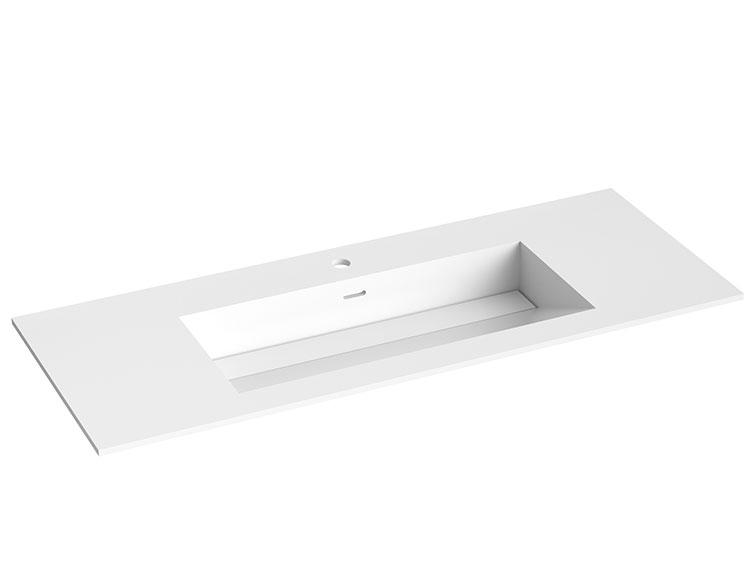 Str&oslash;mberg Corian 120 m&oslash;belvask - 1 hanehul - Mat hvid