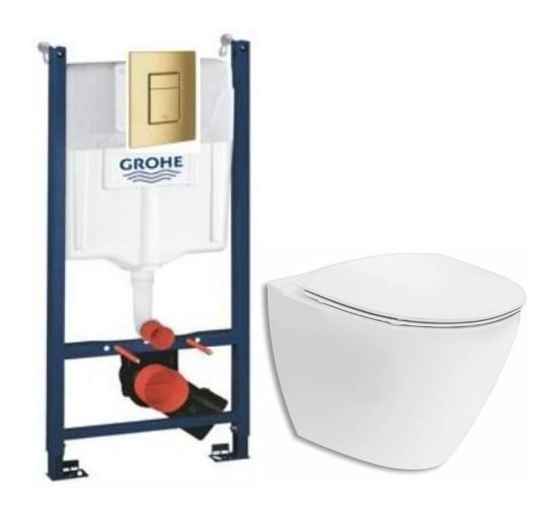 If&ouml; Spira Art toiletpakke inkl. s&aelig;de m/soft-close, cisterne og messing betjening