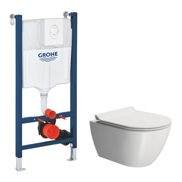 GSI Pura mat hvid 50 toiletpakke inkl. s&aelig;de m. softclose, cisterne og hvid betjening