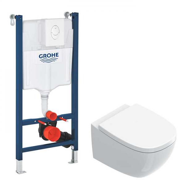 Catalano Alvea toiletpakke inkl. toilets&aelig;de m/SoftClose, cisterne og hvid betjening