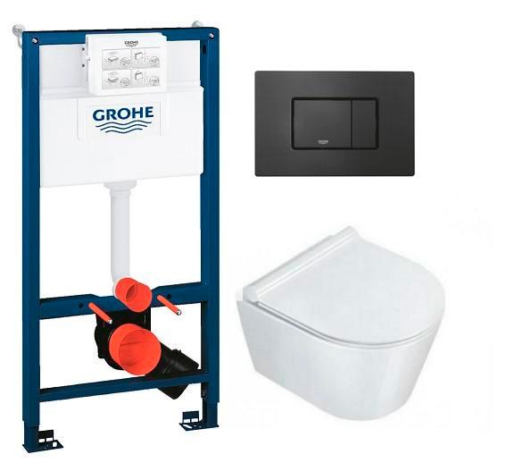 Catalano Zero newflush X-kompakt toiletpakke inkl. s&aelig;de m/softclose, mellem cisterne og mat sort betjening
