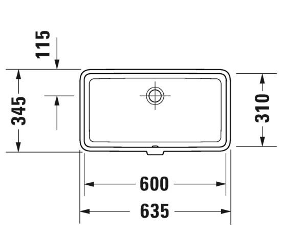 Duravit Vero Air 60 h&aring;ndvask t/underlimning - Uden hanehul