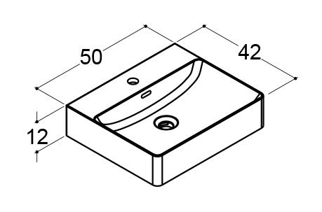 Dansani Cube 50 fritst&aring;ende bowlevask - 1 hanehul - Med overl&oslash;b