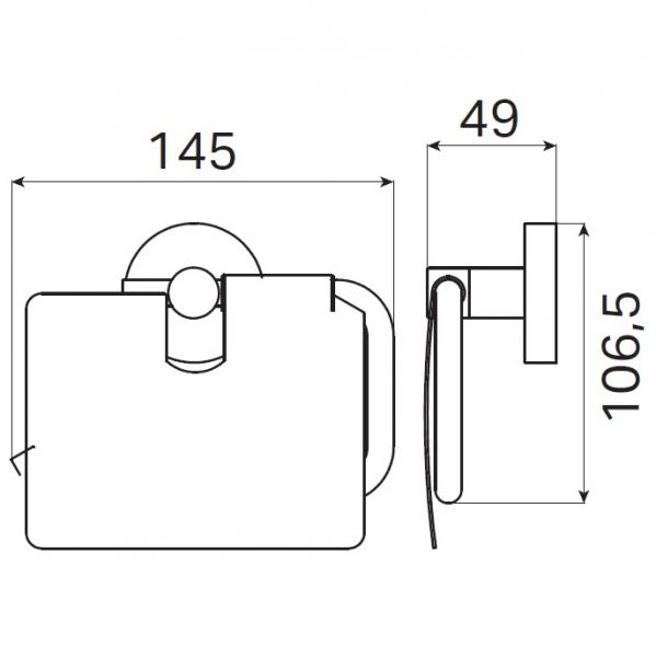 Kosmos toiletpapirholder m/l&aring;g - Mat sort