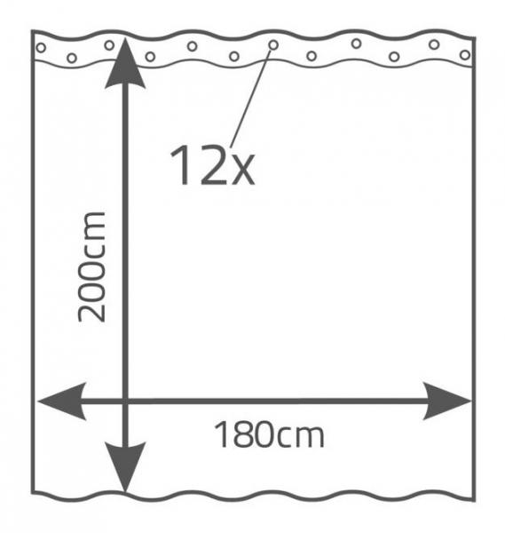RIDDER Eco Tekstilforh&aelig;ng - 180 x 200 cm - Hvid