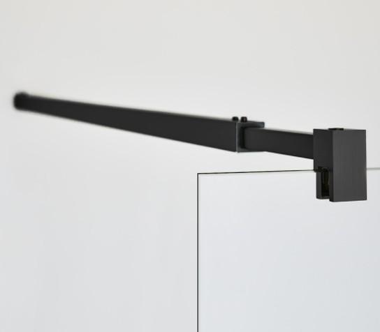 Hafa Infinity brusev&aelig;g - Klar glas - Mat sort - 90 cm