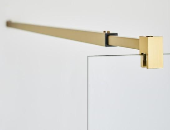 Hafa Infinity brusev&aelig;g - Klar glas - Messing - 90 cm