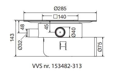 Purus multiflex &Oslash;75 mm vandret t/ flise