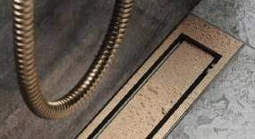 Unidrain afl&oslash;b 1200 mm/10 mm ramme - B&oslash;rstet kobber