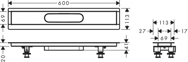 Hansgrohe RainDrain installationss&aelig;t - 60 cm