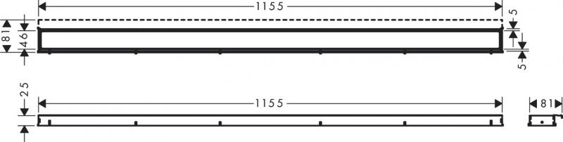 Hansgrohe RainDrain Match Kappes&aelig;t - 120 cm - B&oslash;rstet rustfri st&aring;l