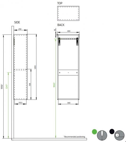 Hafa Edge push-to-open h&oslash;jskab - Hvid mat