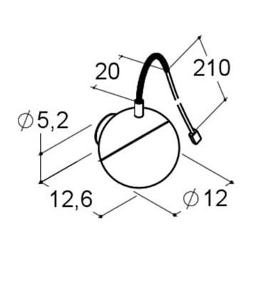 Dansani Bubble LED-lampe til spejl m/lysstyring &Oslash;120mm - Mat sort