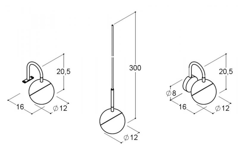 Dansani Bright lampe (3-i-1) LED &Oslash;120mm - Mat sort