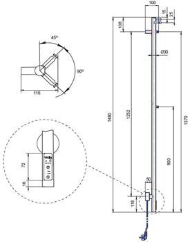Kriss Uno plus elektrisk h&aring;ndkl&aelig;det&oslash;rrer 3x148 cm - Poleret rustfrit st&aring;l