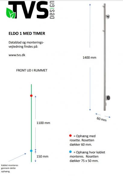 TVS Eldo 1 h&aring;ndkl&aelig;det&oslash;rrer m/timer - Poleret rustfri st&aring;l