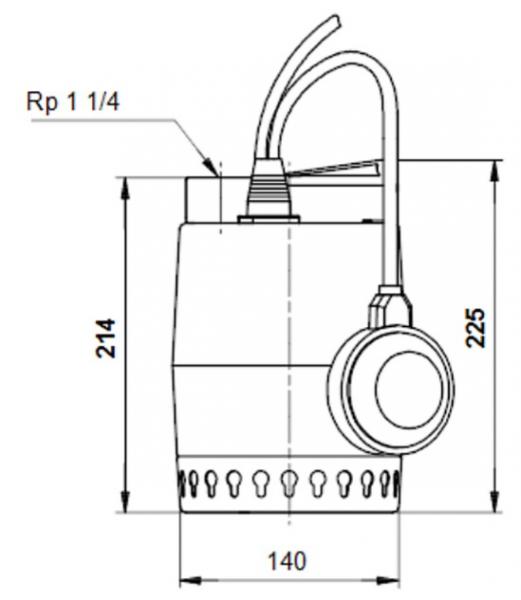 Grundfos k&aelig;lderpumpe KP250 A - 10 meter ledning