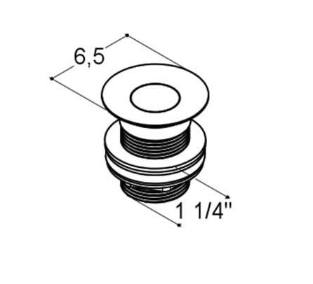 Dansani bundventil med automatisk &aring;bning 1 1/4" - Krom