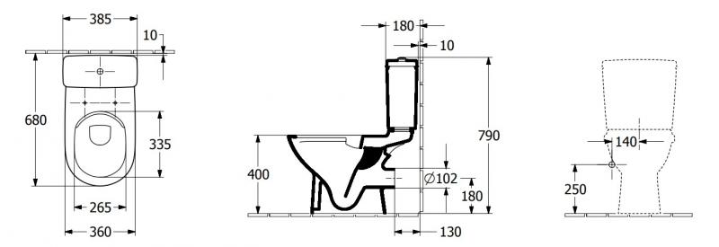 Villeroy & Boch O.Novo Rimless gulvst&aring;ende toilet