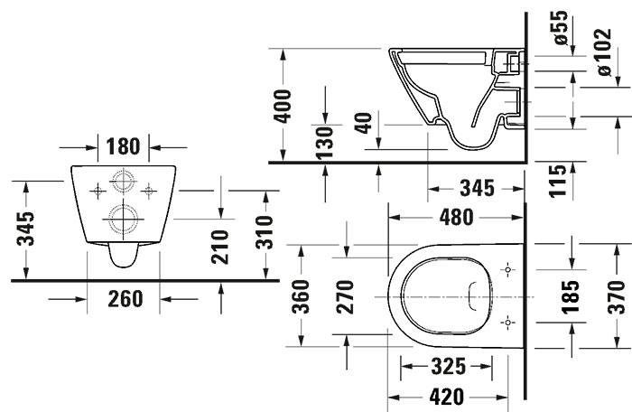 Duravit D-Neo kompakt v&aelig;gh&aelig;ngt toilet m/s&aelig;de med SoftClose