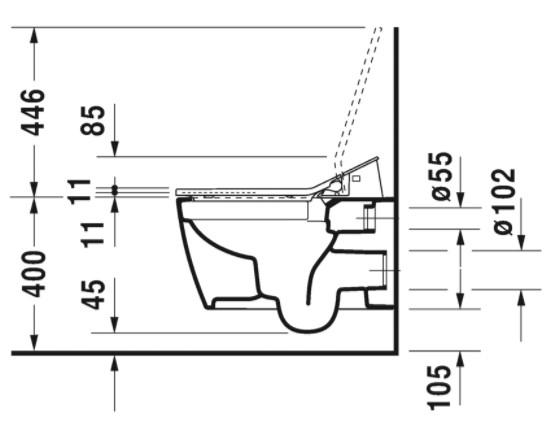 Duravit ME by Starck Rimless h&aelig;ngesk&aring;l m/wonderglis til sensowash s&aelig;de