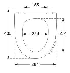 Pressalit Spira Art s&aelig;de m/softclose og Quick Release - Sort