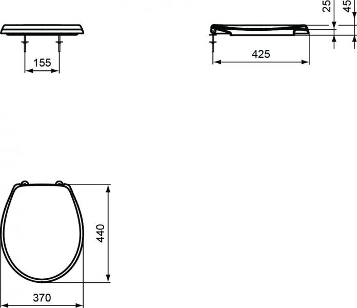 Ideal Standard Eurovit toilets&aelig;de m/softclose