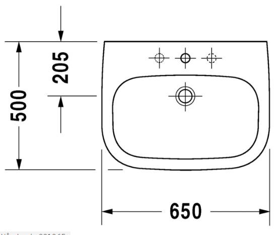 Duravit D-Code 65 h&aring;ndvask t/v&aelig;g