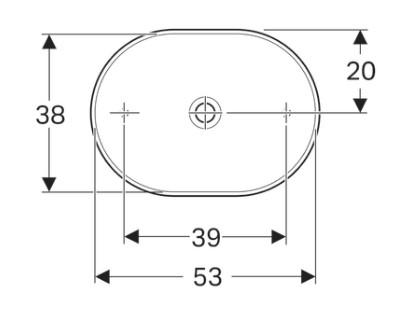 Geberit Variform 55 ellipse fritst&aring;ende bowlevask - Uden overl&oslash;b