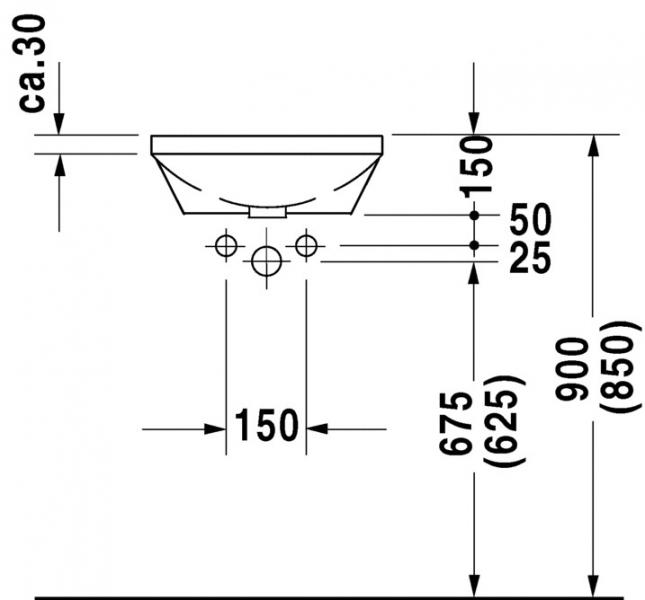Duravit Architec &Oslash;40 h&aring;ndvask t/underlimning - Uden hanehul