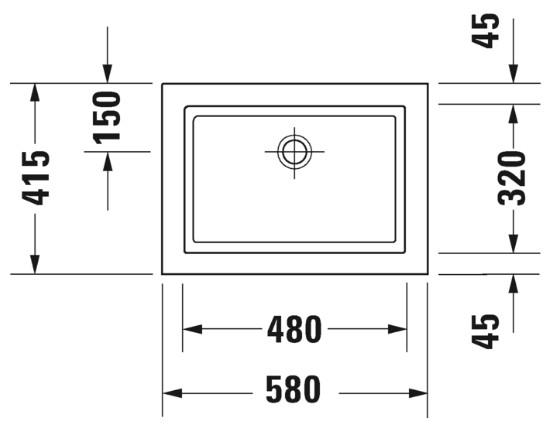 Duravit 2nd floor 58 h&aring;ndvask t/nedf&aelig;ldning - Uden hanehul