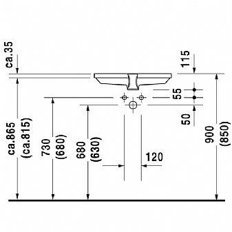 Duravit 2nd floor 53 h&aring;ndvask t/underlimning - Uden hanehul