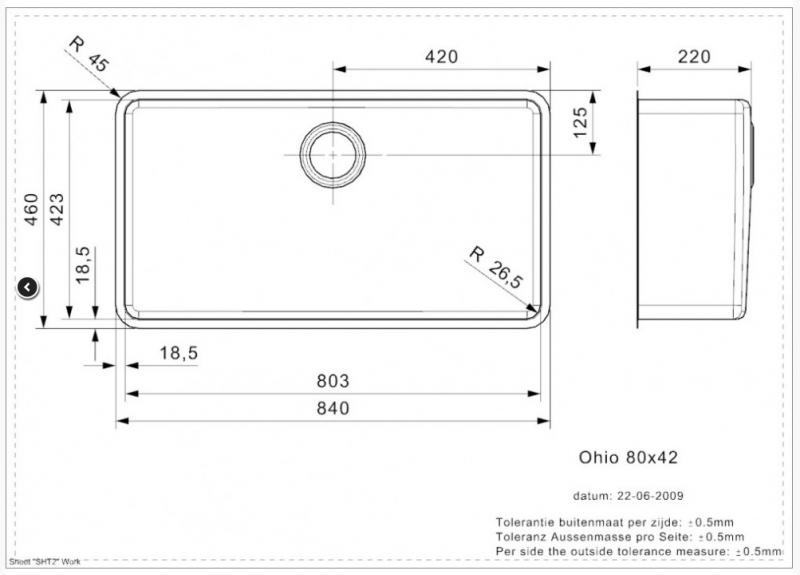 Lavabo Ohio 800 soft k&oslash;kkenvask
