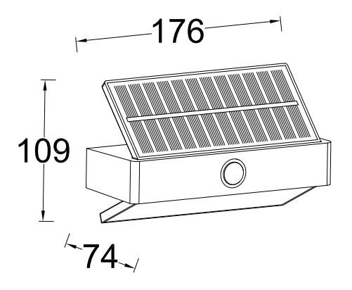 Lutec Solar Arrow udend&oslash;rslampe m/PIR-sensor og solceller