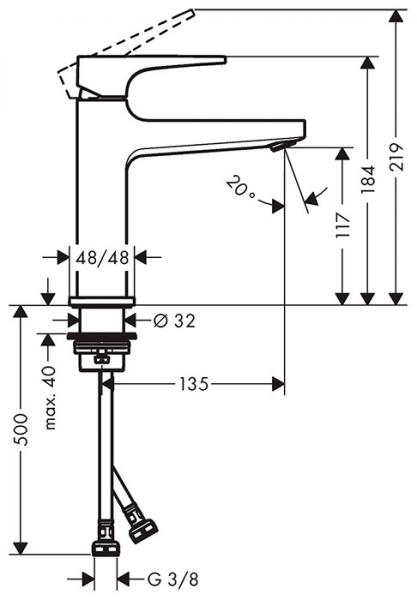 hansgrohe Metropol 110 h&aring;ndvaskarmatur m/push-open bundventil - Poleret guldoptik
