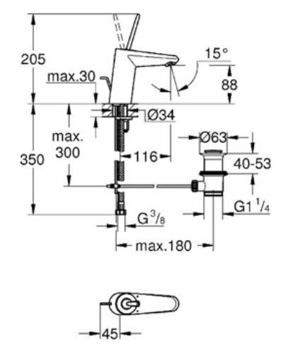 Grohe Eurodisc Joystick h&aring;ndvaskarmatur - Krom/small