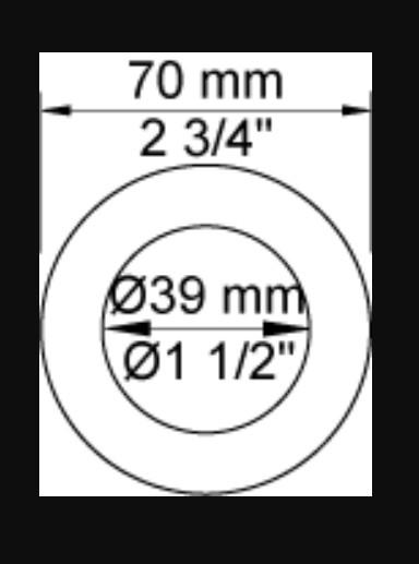 Vola d&aelig;kroset 2001 70mm/&Oslash;39 - Krom