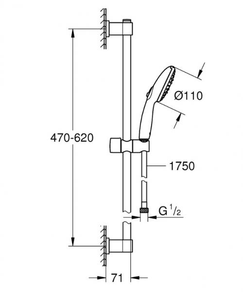 Grohe Vitalio Start 110 bruses&aelig;t 3 sprays m/Water Saving