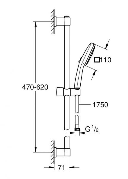 Grohe Vitalio Comfort 110 bruses&aelig;t 2 sprays