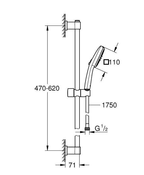 Grohe Vitalio Comfort 110 bruses&aelig;t 2 sprays m/Water Saving