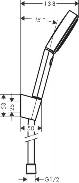 Hansgrohe Pulsify Porter 3jet bruseholders&aelig;t - 125 cm - Krom