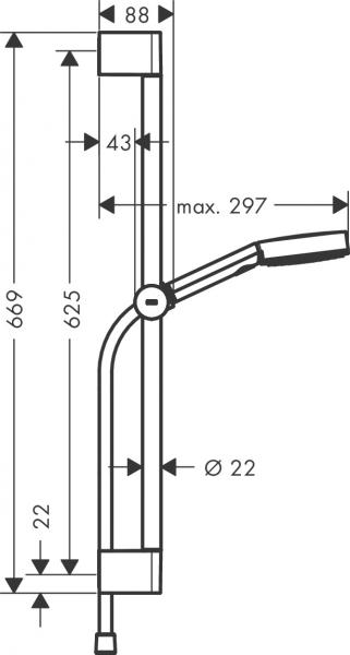 hansgrohe Pulsify Select S 3jet Relaxation bruses&aelig;t m/EcoSmart - Krom