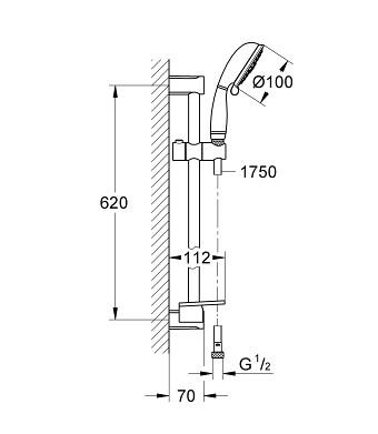 Grohe New Tempesta Rustic 100 brusers&aelig;t - 4 spray
