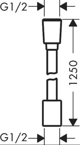 hansgrohe Designflex bruseslange i tekstil 1250 mm - B&oslash;rstet bronze pvd