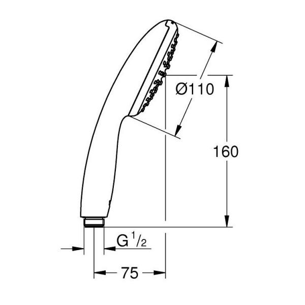 Grohe Vitalio Start 110 h&aring;ndbruser 1 spray m/Water Saving