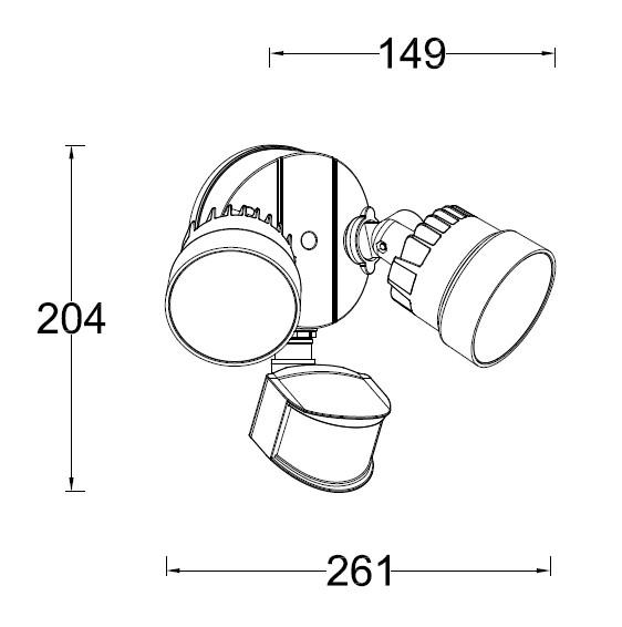 Lutec Security Shrimp II udend&oslash;rslampe m/sensor