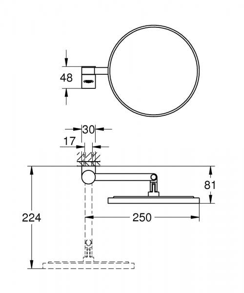 Grohe Selection kosmetikspejl - B&oslash;rstet hard graphite
