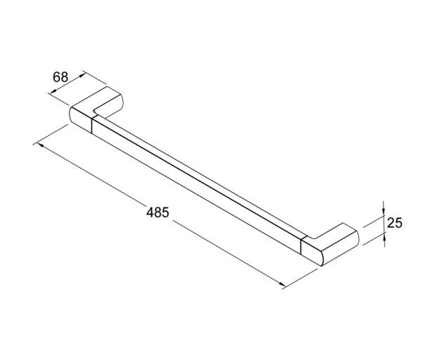 Gustavsberg Square h&aring;ndkl&aelig;destang 45 cm - Mat sort